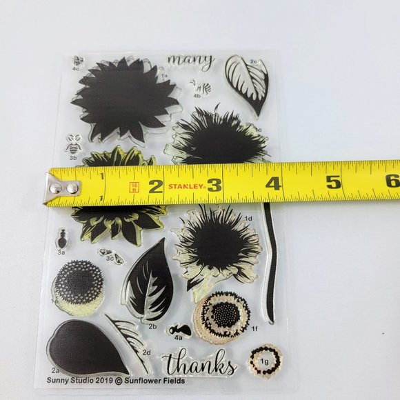 Sunflower Fields Stamps And Dies Sunny Studio Flowers Crafts Card Making Scrapbo - Picture 6 of 6
